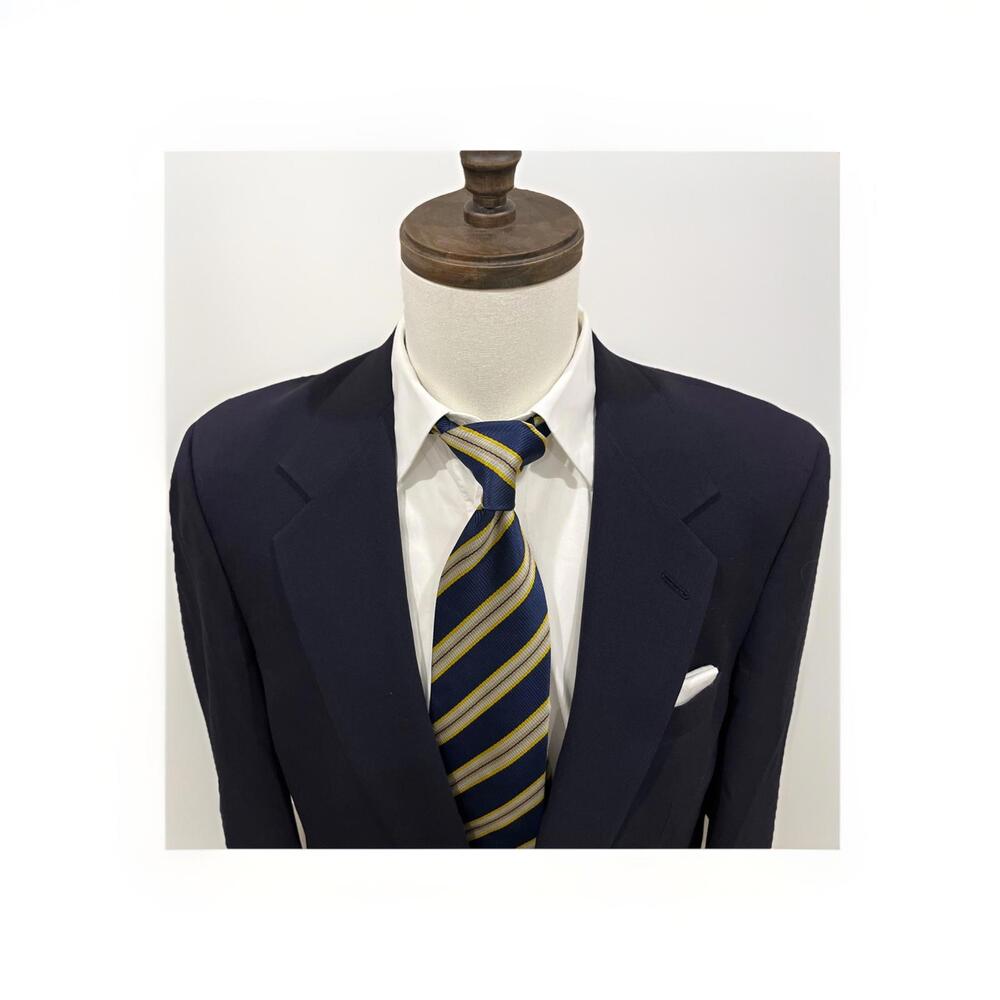 PREPPY VTG BURBERRY NAVY BLUE SPORT COAT ~US40L ALL METAL LOGO BUTTONS VGC!